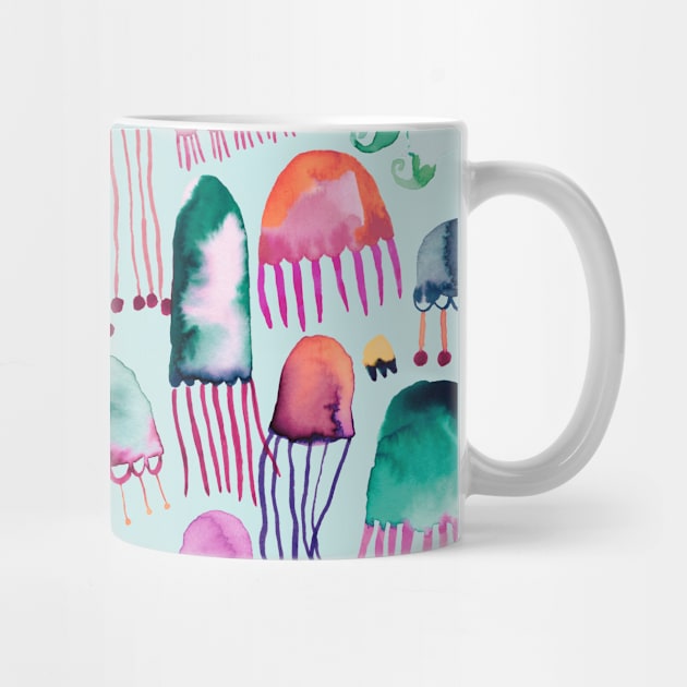 Jellyfishes Orange Pink by ninoladesign